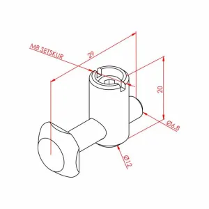 30x30 Çektirme Tip Bağlantı Düz - Kanal 8