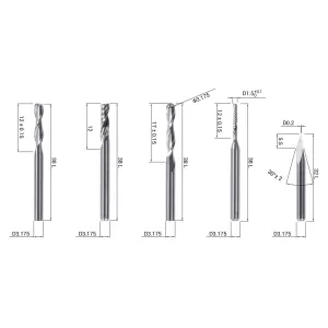 Snapmaker Cnc Bits (5 Pcs)