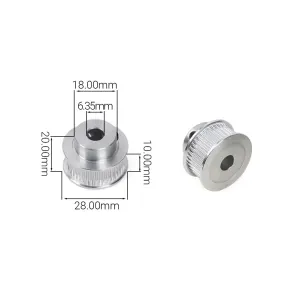 GT2 KASNAK (Motor Kasnağı) — 40 Diş / 6 mm / 28 mm / 8 mm görseli 3