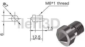 Üst Kalite E3Dv6 Karbon Çeliği Nozzle — 0.60mm - 3. görsel