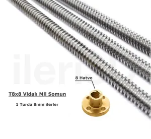 3D Yazıcı Trapez Mil ve Somun görseli 3
