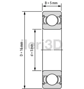 625ZZ - 3D Yazıcı Rulmanı görseli 3