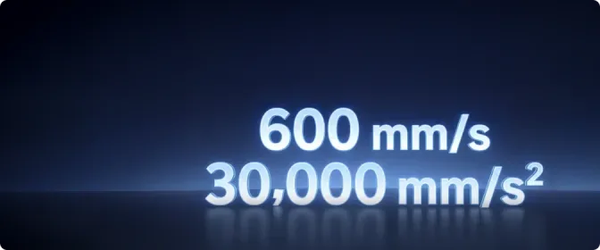 600 mm/s Hız ve 30.000 mm/s² İvmelenme