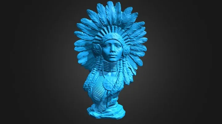 Hintli Kadın Heykeli — POP 4 ile taranmıştır — 3D model kapağı