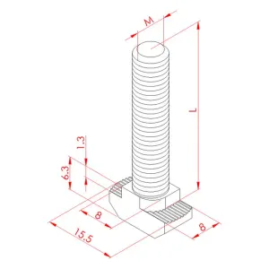 Saplamalı Tırtıllı Somun M6x25
